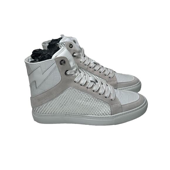 Zadig & Voltaire NIB Keith High Top Sneaker in Blanc Size EU 38/7 MSRP $458 - Picture 1 of 16